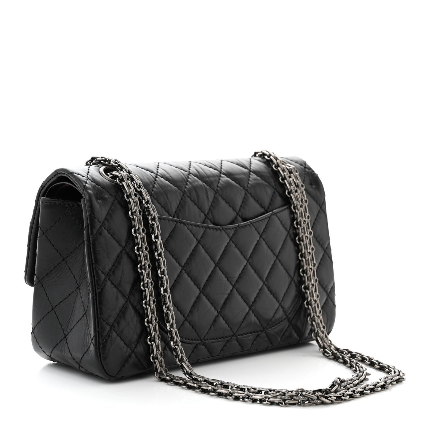 Aged Calfskin Quilted 2.55 Reissue 225 Flap Black