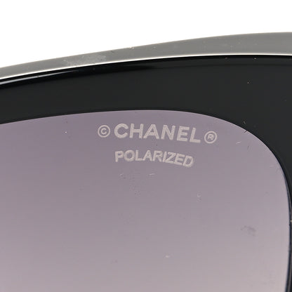 Chanel Acetate Polarized Pearl CC Square Sunglasses 5482-H Black 7 of 8