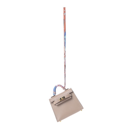 Hermes Tadelakt Mini Kelly Twilly Bag Charm Argile 1 of 8