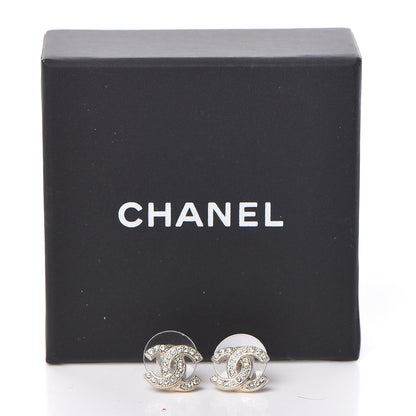 Chanel Crystal Mini CC Earrings Light Gold 5 of 5