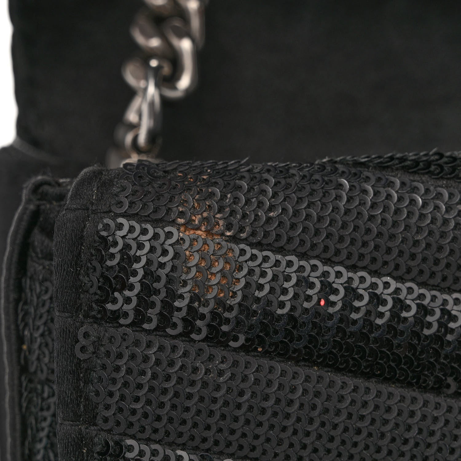 Saint Laurent Sequin Matelasse Chevron Monogram Small Sulpice Black 10 of 11