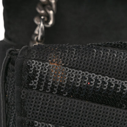 Saint Laurent Sequin Matelasse Chevron Monogram Small Sulpice Black 10 of 11
