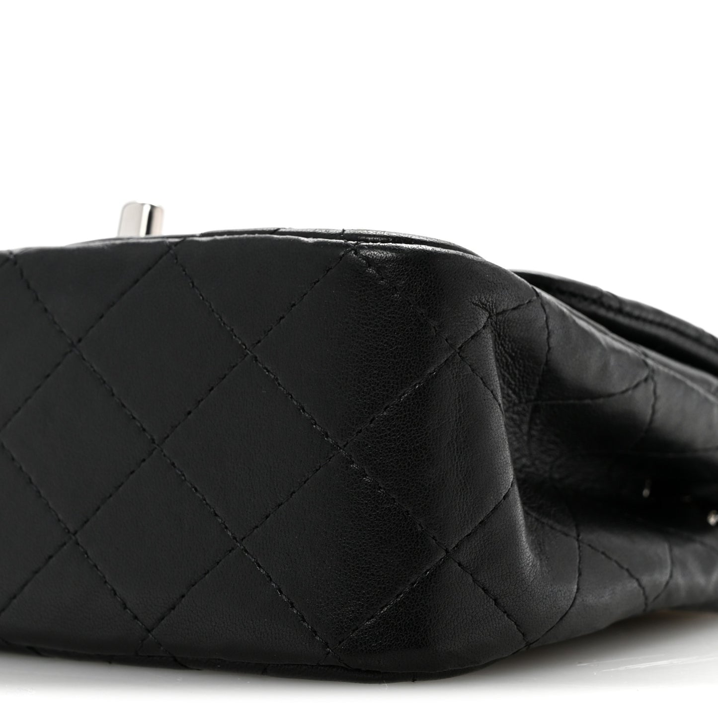 Lambskin Quilted Mini Square Flap Black