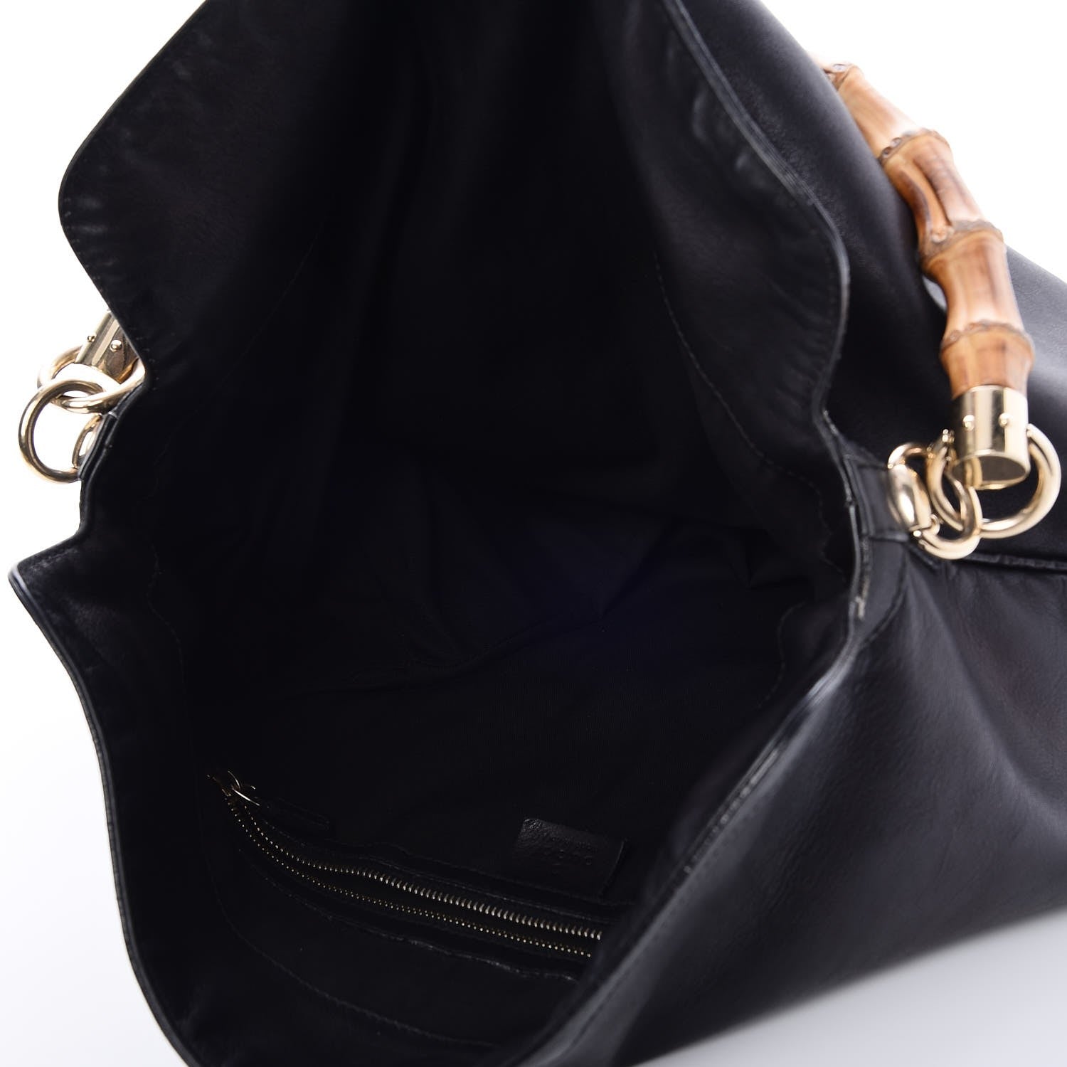 Gucci Calfskin Peggy Bamboo Top Handle Hobo Black 5 of 8