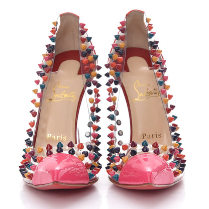 Christian Louboutin Patent PVC Spike Me 100 Pumps 38.5 Pinky 2 of 9