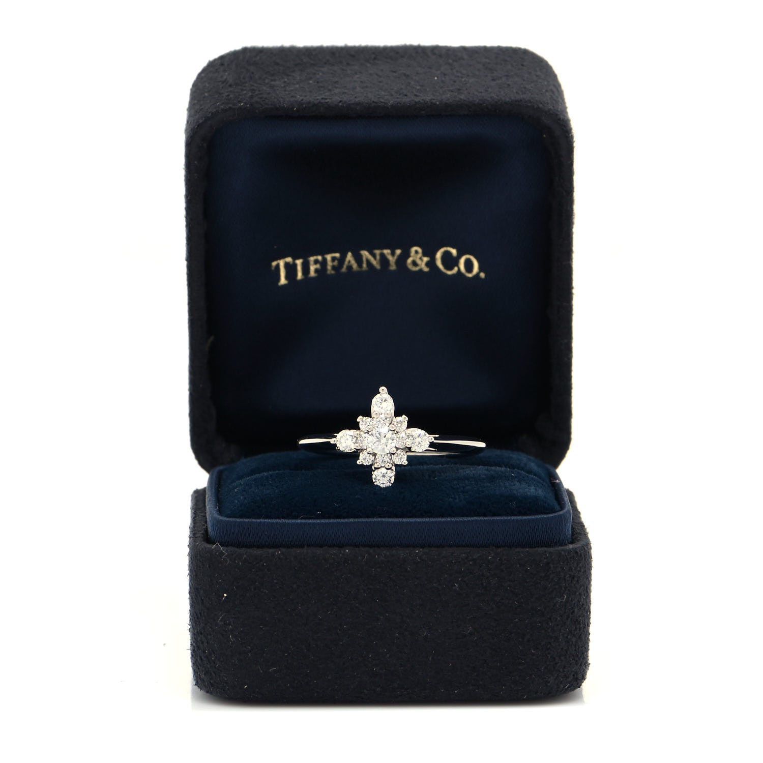 Tiffany Platinum Diamond Starburst Cluster Ring 54 7 5 of 5