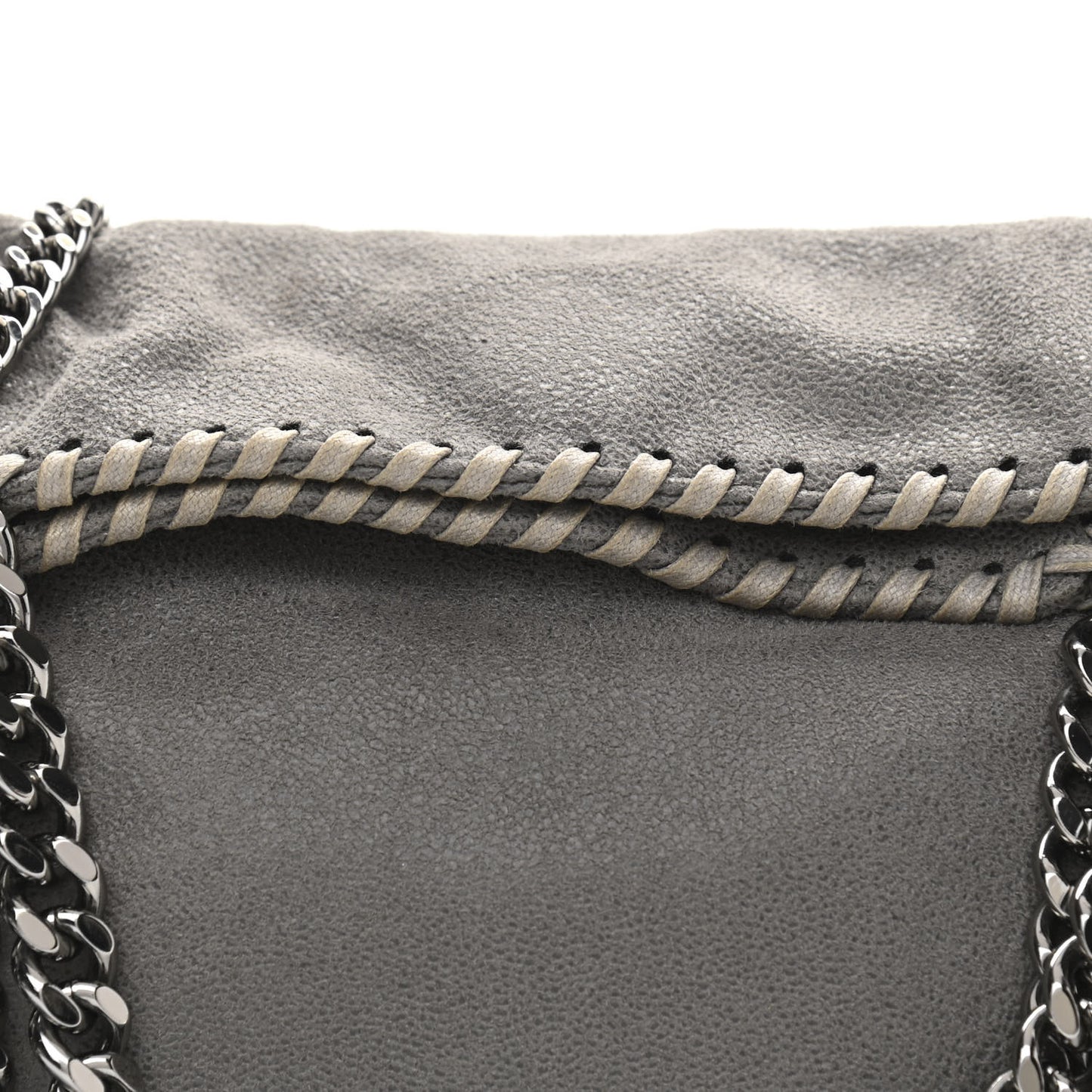 Shaggy Deer Mini Falabella Fold Over Tote Light Grey