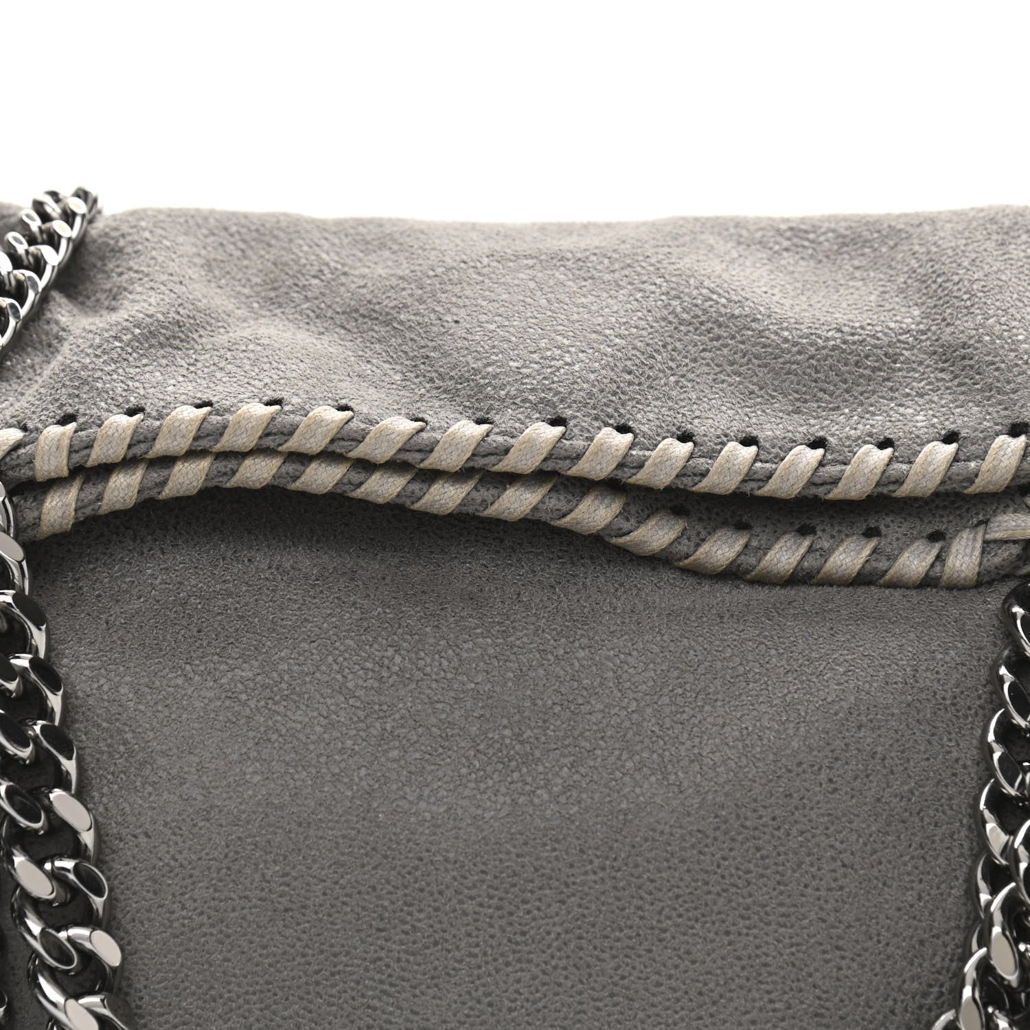 Stella McCartney Shaggy Deer Mini Falabella Fold Over Tote Light Grey 8 of 10