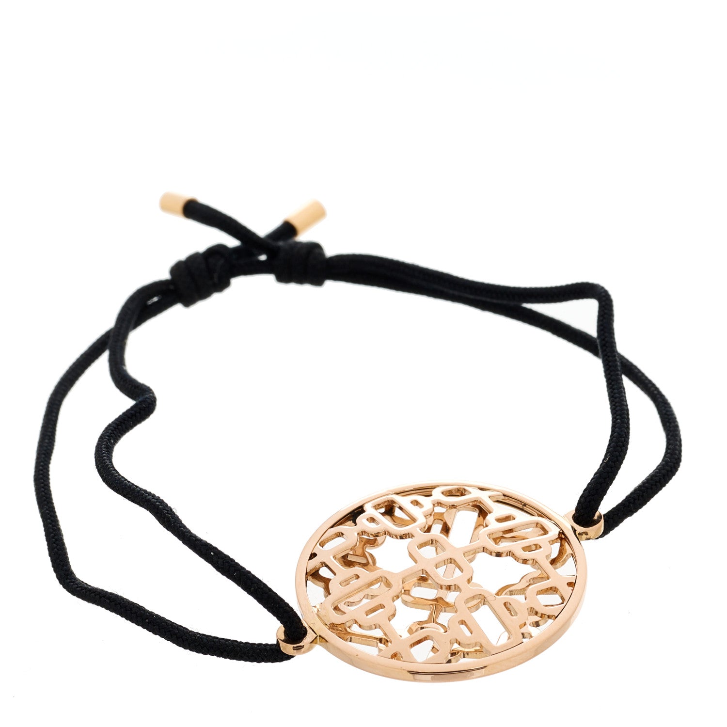 Hermes 18K Rose Gold Chaine D'Ancre Passerelle Cord Bracelet 1 of 3