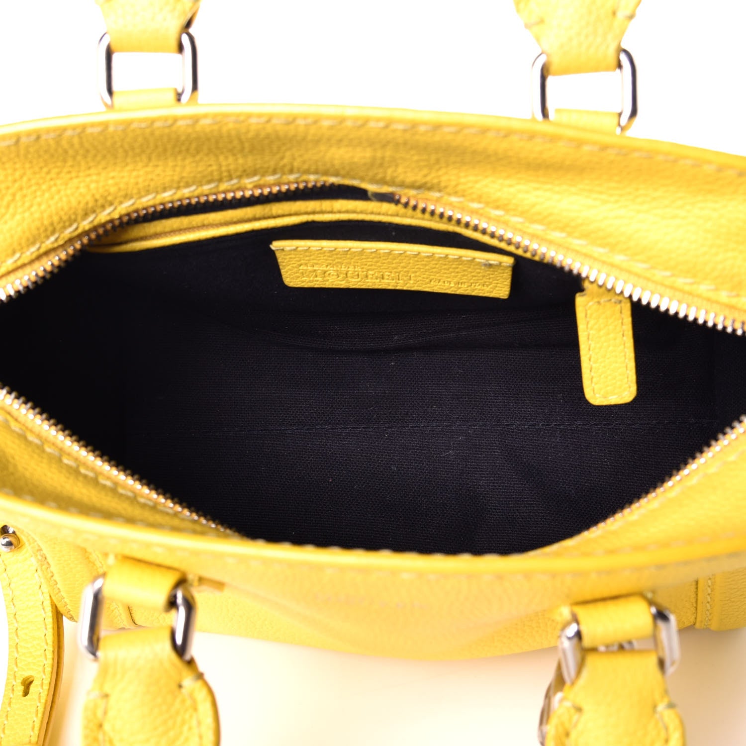 Alexander McQueen Pebbled Calfskin Mini Padlock Tote Yellow 6 of 12