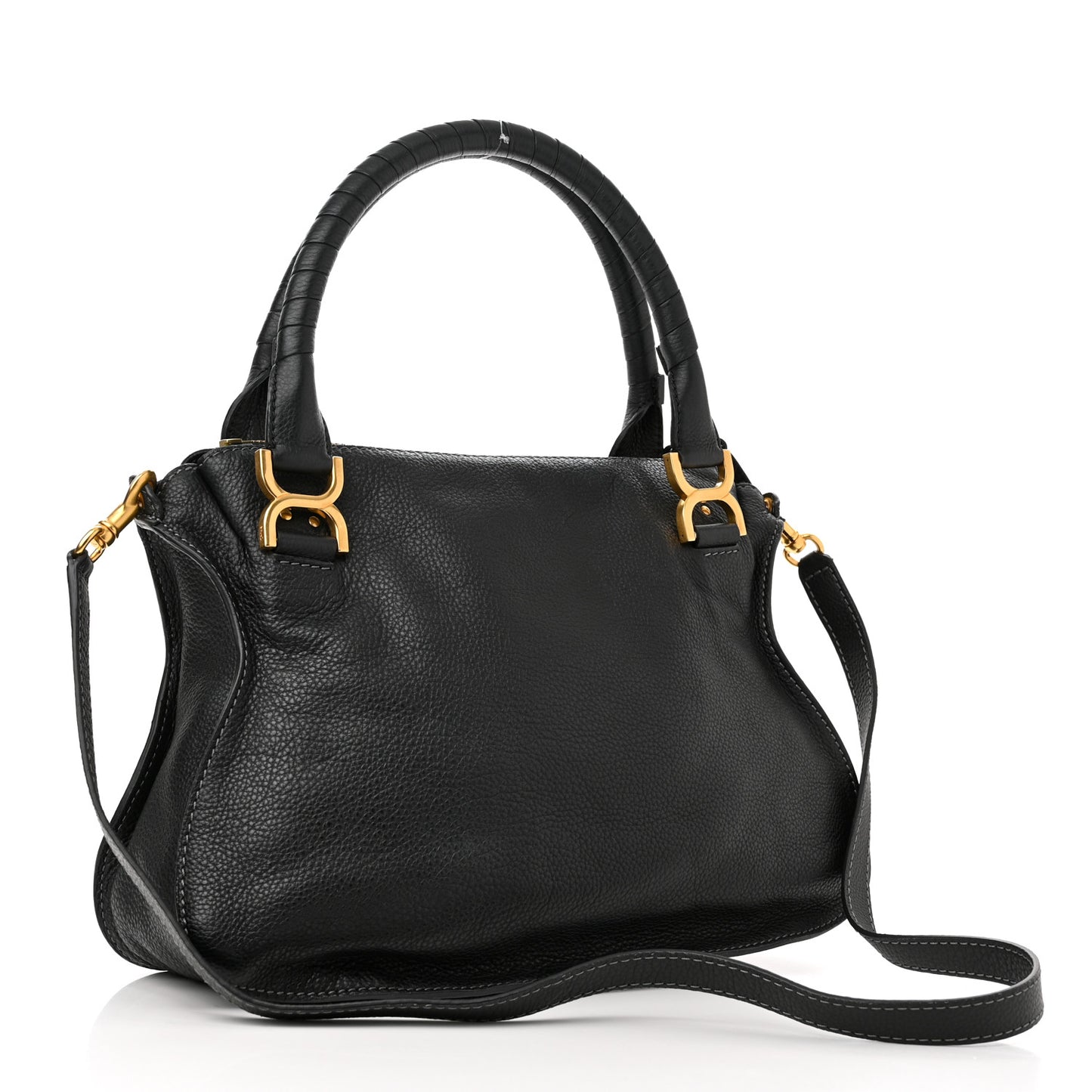 Calfskin Medium Marcie Satchel Black
