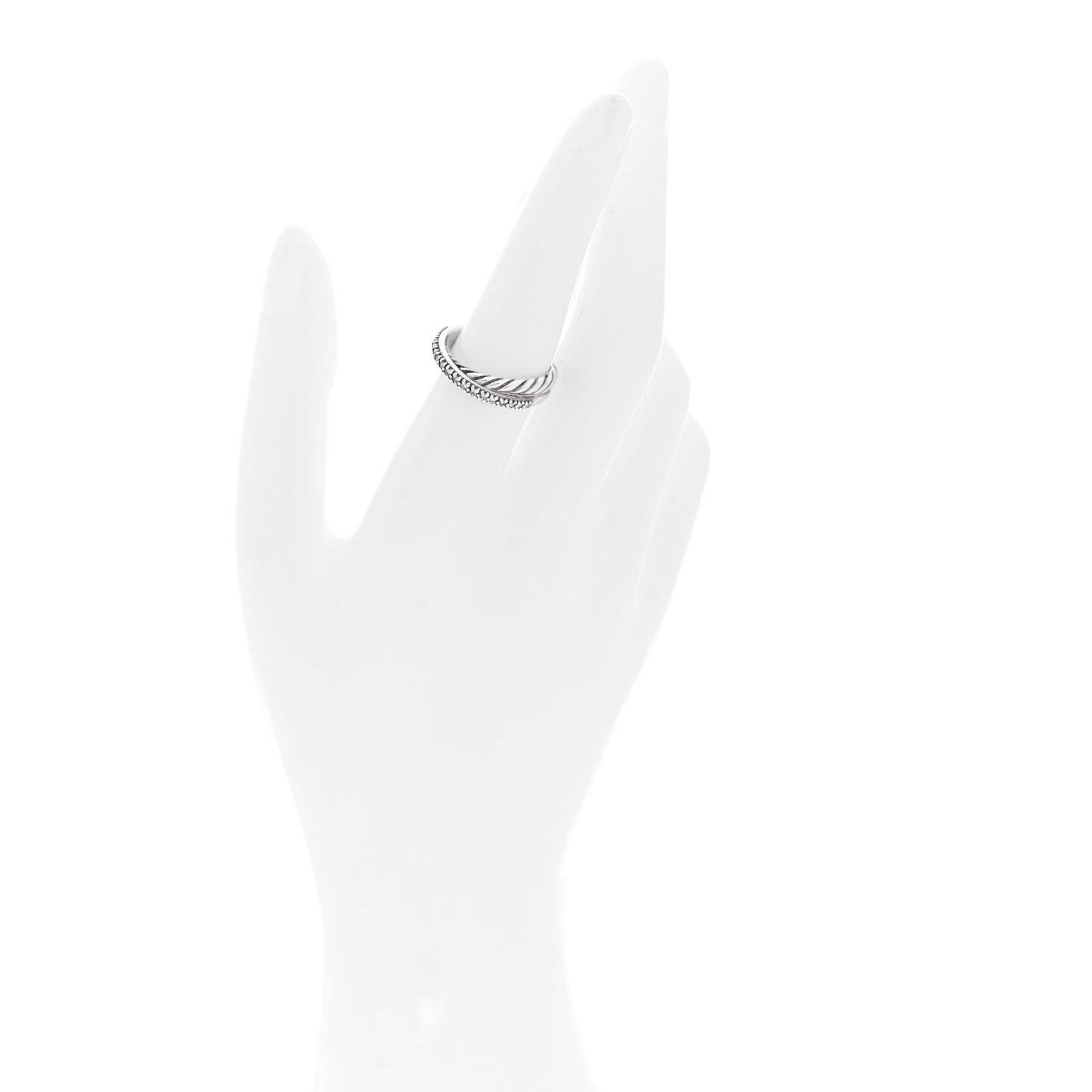 Sterling Silver Diamond 5mm Crossover Ring 54 7