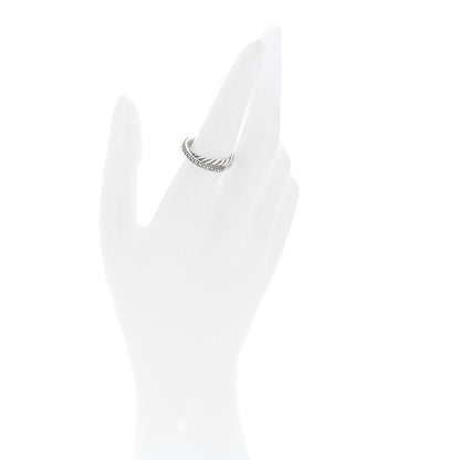 David Yurman Sterling Silver Diamond 5mm Crossover Ring 54 7 2 of 4