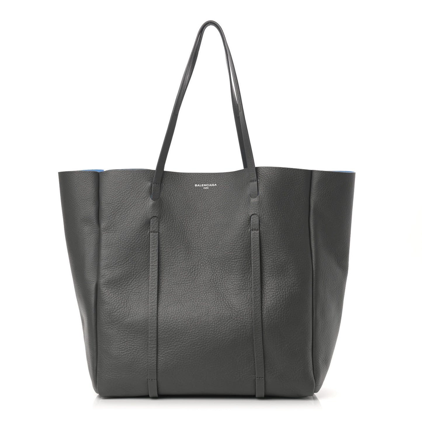 Veau Baltimore Double Sided Medium Everyday Tote Gris Fossile Bleu Turquoise