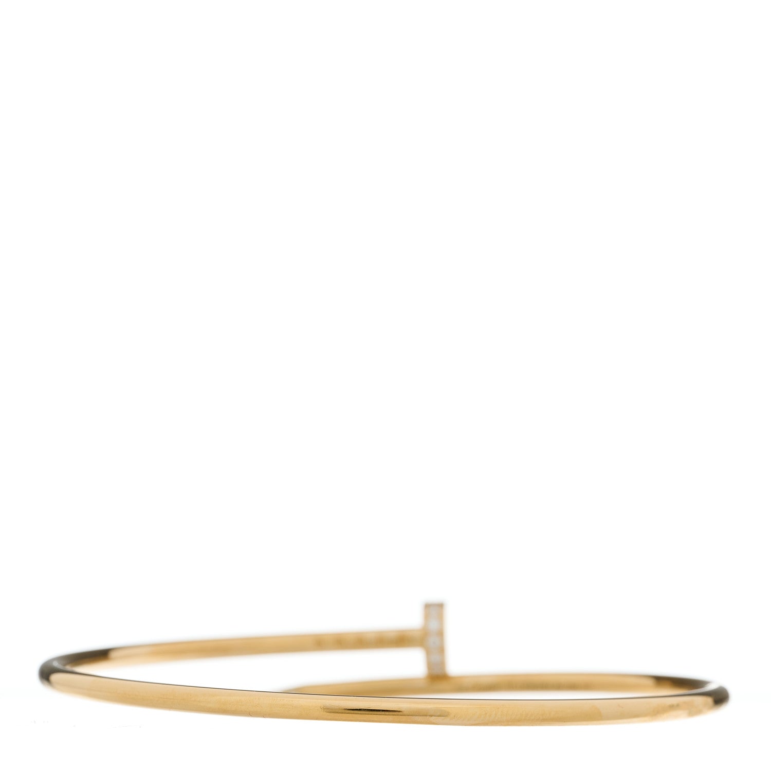 Cartier 18K Yellow Gold Diamond Small Juste Un Clou Bracelet 17 2 of 3