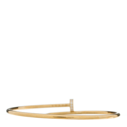 Cartier 18K Yellow Gold Diamond Small Juste Un Clou Bracelet 17 2 of 3