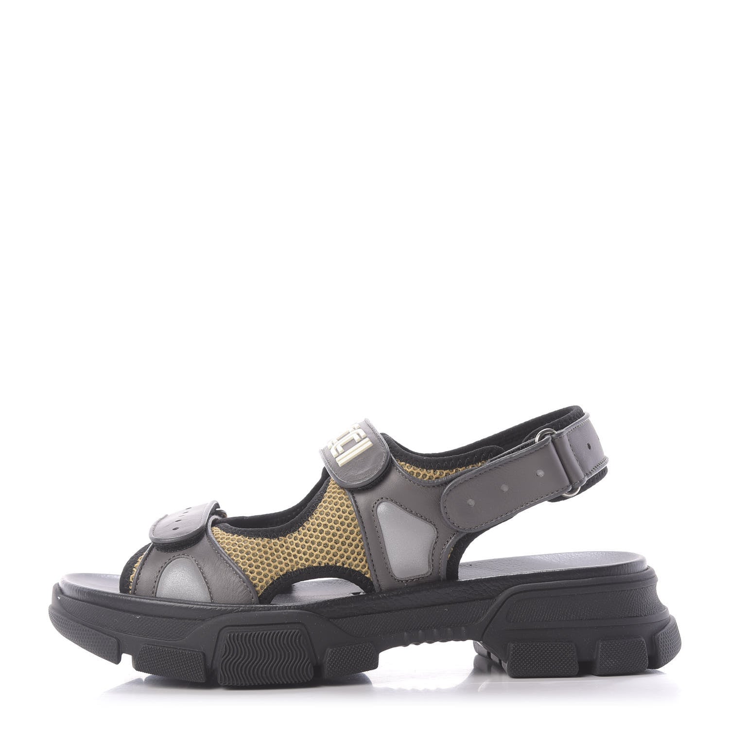 Gucci X SEGA Nappa Mesh Mens Aguru Sandals 12 Loess Black 1 of 10