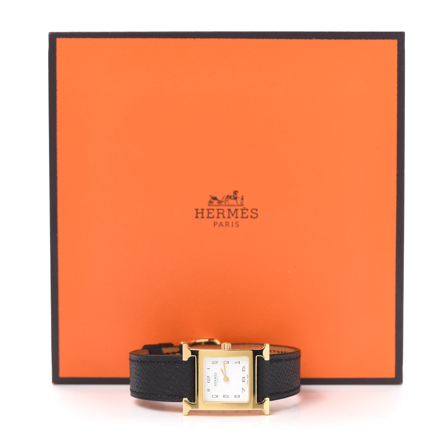 Hermes Stainless Steel Epsom 21mm Heure H Hour Quartz Watch Noir 5 of 5