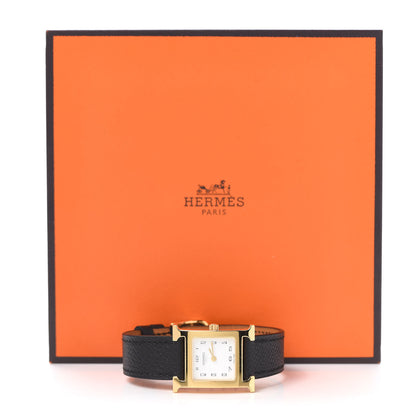 Hermes Stainless Steel Epsom 21mm Heure H Hour Quartz Watch Noir 5 of 5