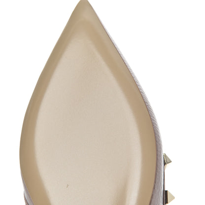 Valentino Garavani Pebbled Calfskin Rockstud Slingback Flats 38 Poudre 10 of 16