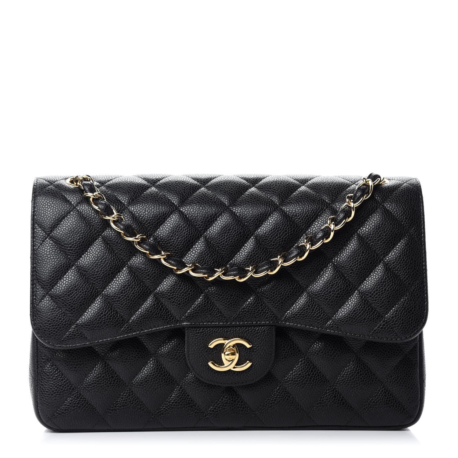 Chanel Caviar Quilted Jumbo Double Flap Black 1 of 10