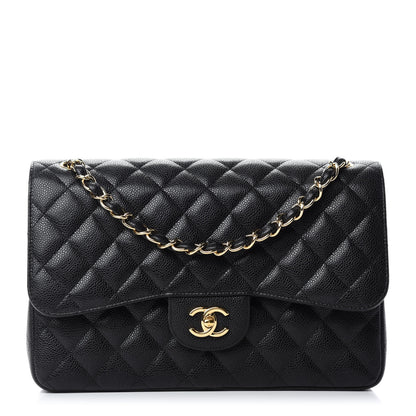 Chanel Caviar Quilted Jumbo Double Flap Black 1 of 10