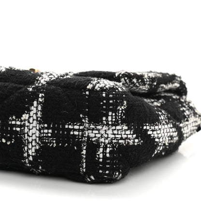 Chanel Tweed Quilted Medium Chanel 19 Flap Black White 9 of 10
