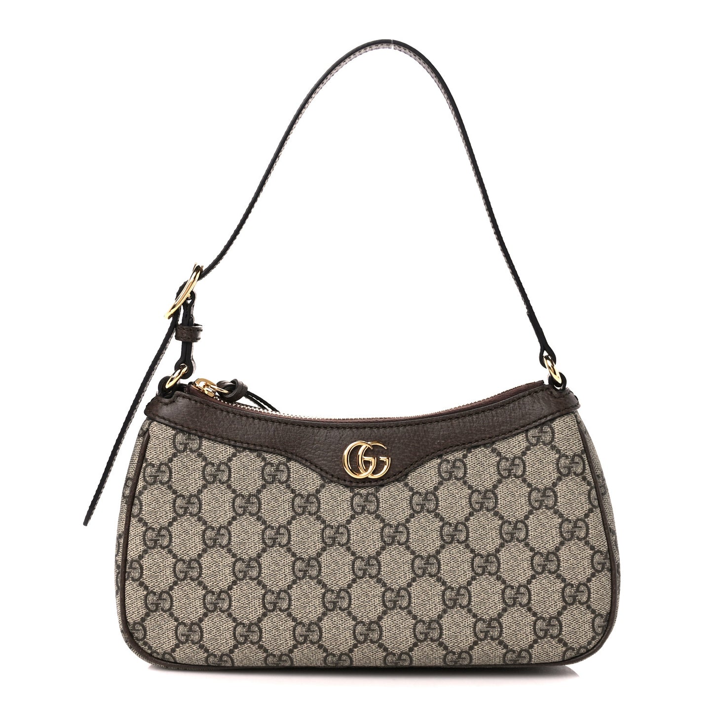 GG Supreme Monogram Textured Dollar Calfskin Small Ophidia Hobo Beige Ebony New Acero