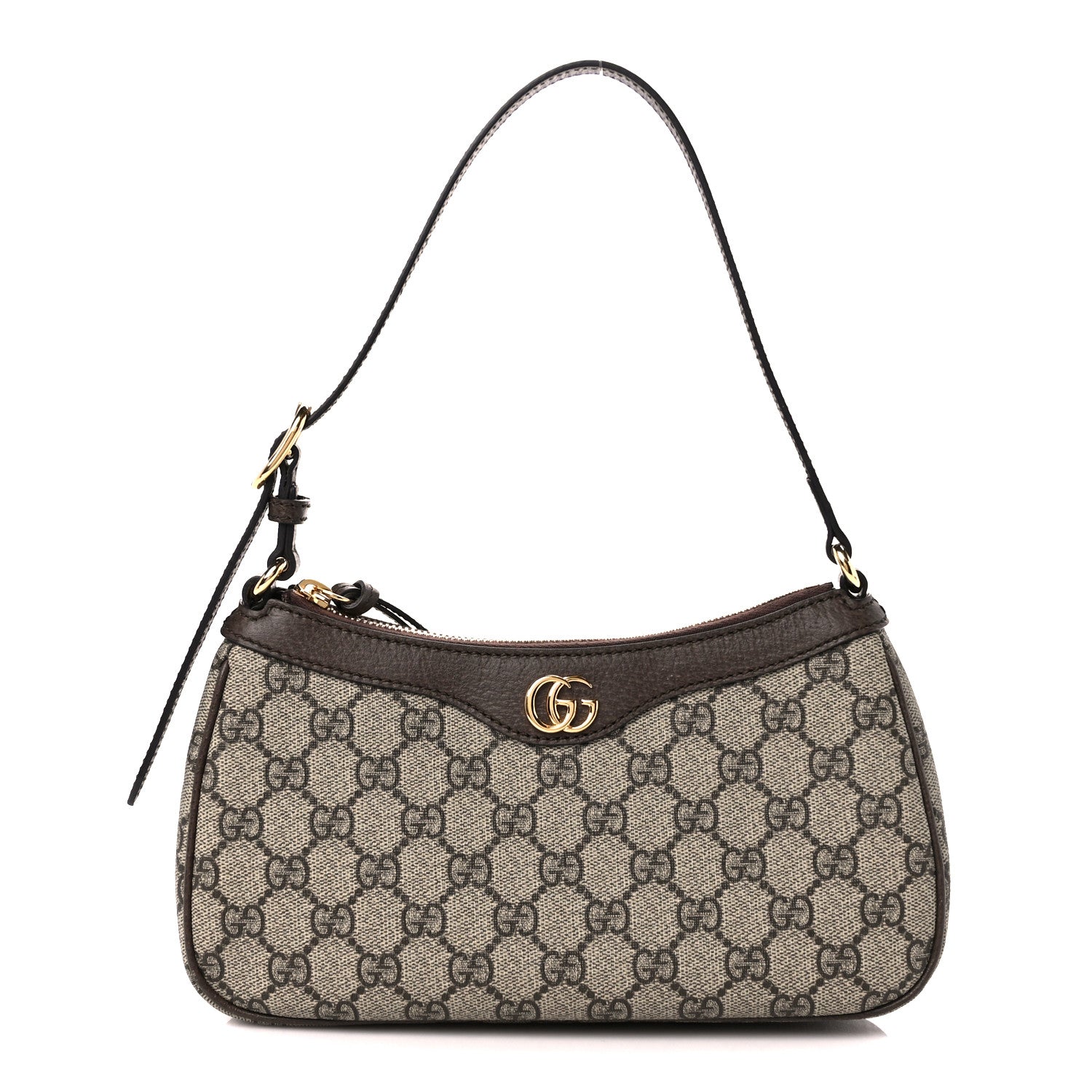 Gucci GG Supreme Monogram Textured Dollar Calfskin Small Ophidia Hobo Beige Ebony New Acero 1 of 11