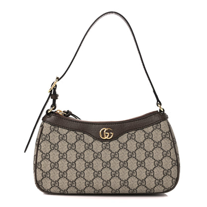 Gucci GG Supreme Monogram Textured Dollar Calfskin Small Ophidia Hobo Beige Ebony New Acero 1 of 11