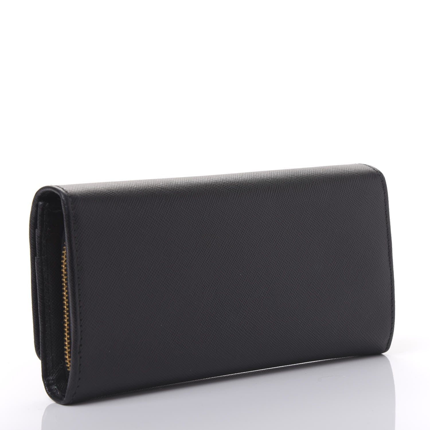 Prada Saffiano Continental Flap Wallet Black 3 of 10