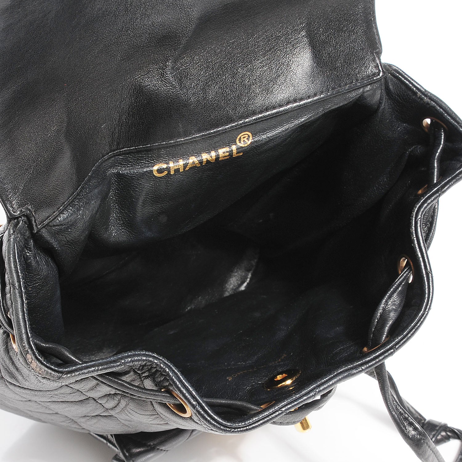 Chanel Lambskin Quilted Backpack Black 5 of 10
