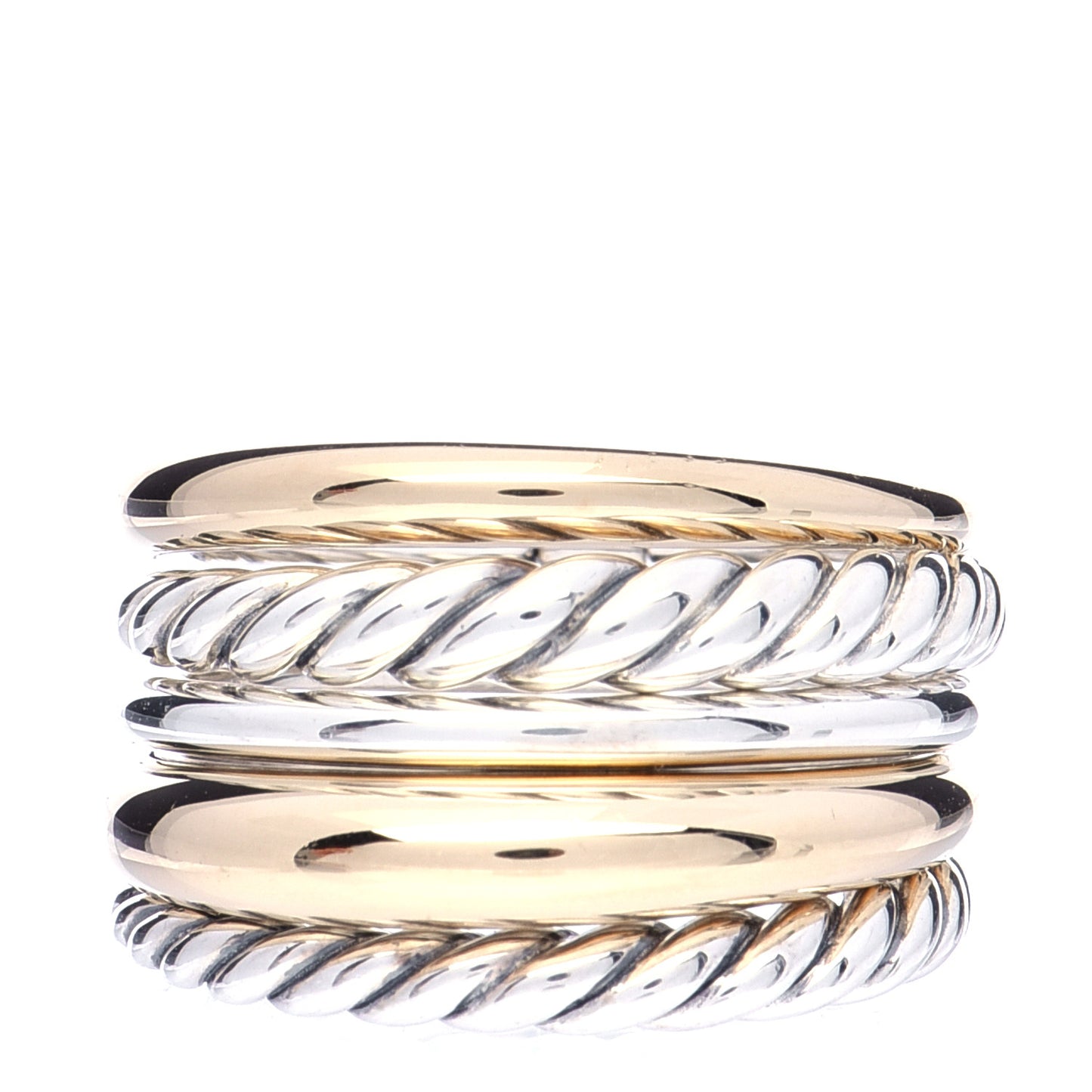 Sterling Silver 18K Yellow Gold Wide Pure Form Ring 54 7