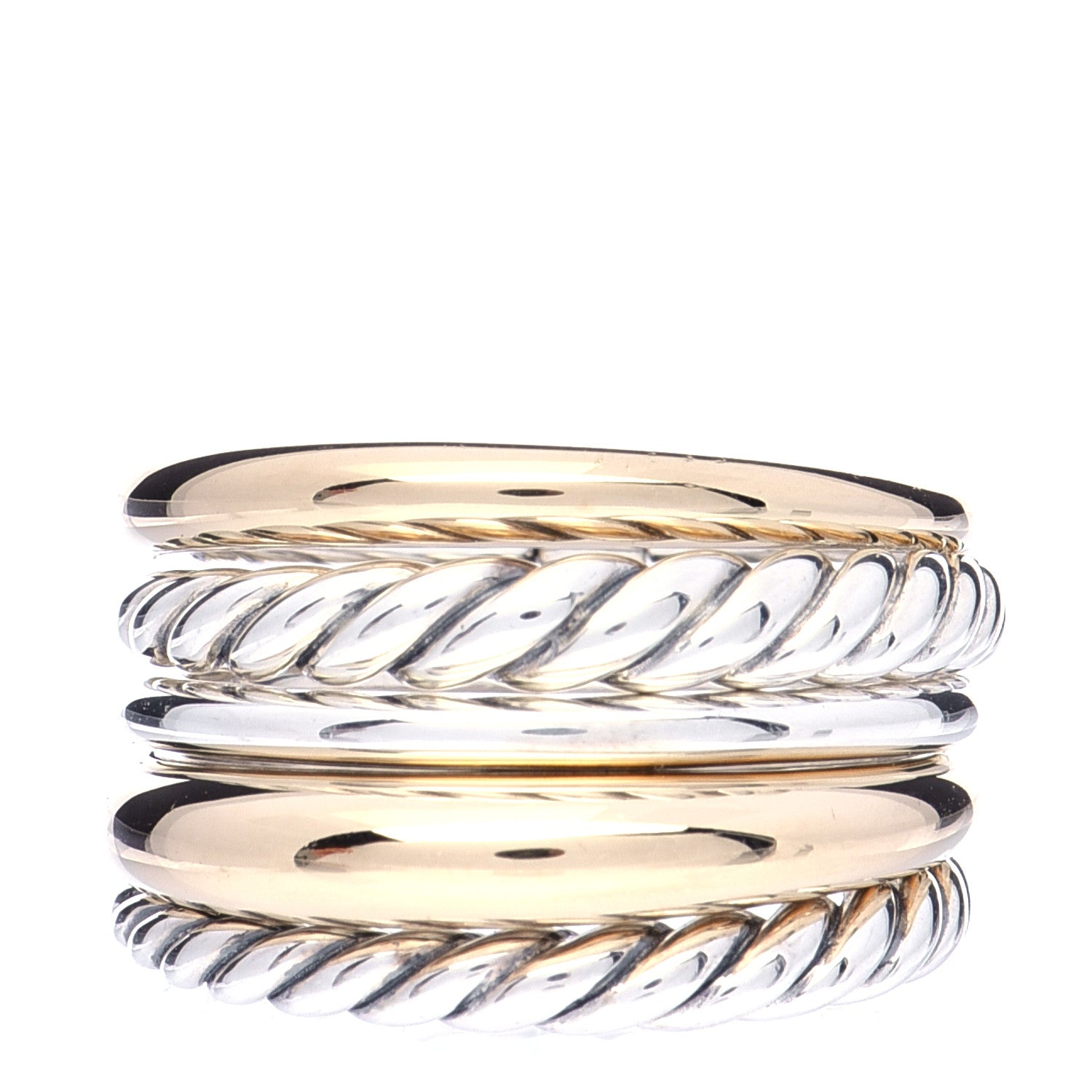 David Yurman Sterling Silver 18K Yellow Gold Wide Pure Form Ring 54 7 1 of 6