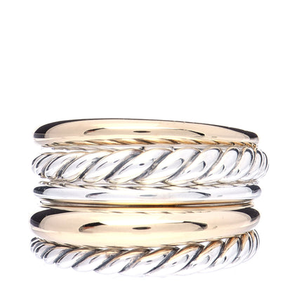 David Yurman Sterling Silver 18K Yellow Gold Wide Pure Form Ring 54 7 1 of 6