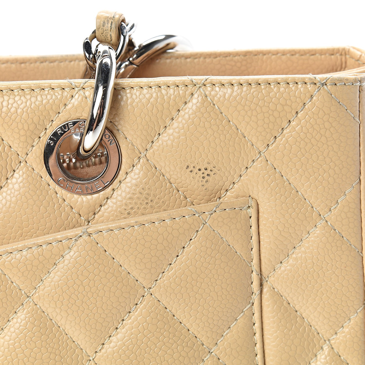 Chanel Caviar Quilted Grand Shopping Tote GST Beige 21 of 27