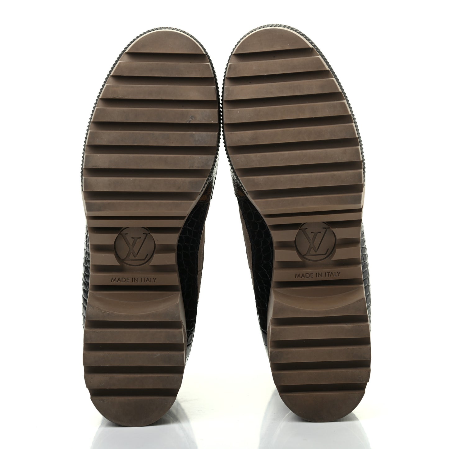 Suede Calfskin Monogram Laureate Platform Desert Boots 35.5 Taupe