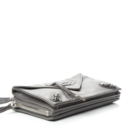 Balenciaga Veau Papier Classic Silver Hardware Triple XS Zip Around Crossbody Gris Acier 4 of 13