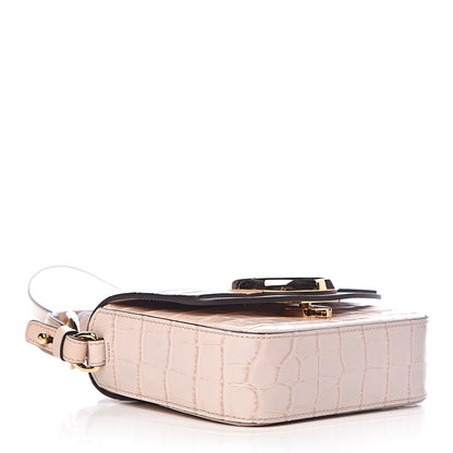 Chloe Calfskin Crocodile Embossed Mini C Double Carry Cement Pink 4 of 9