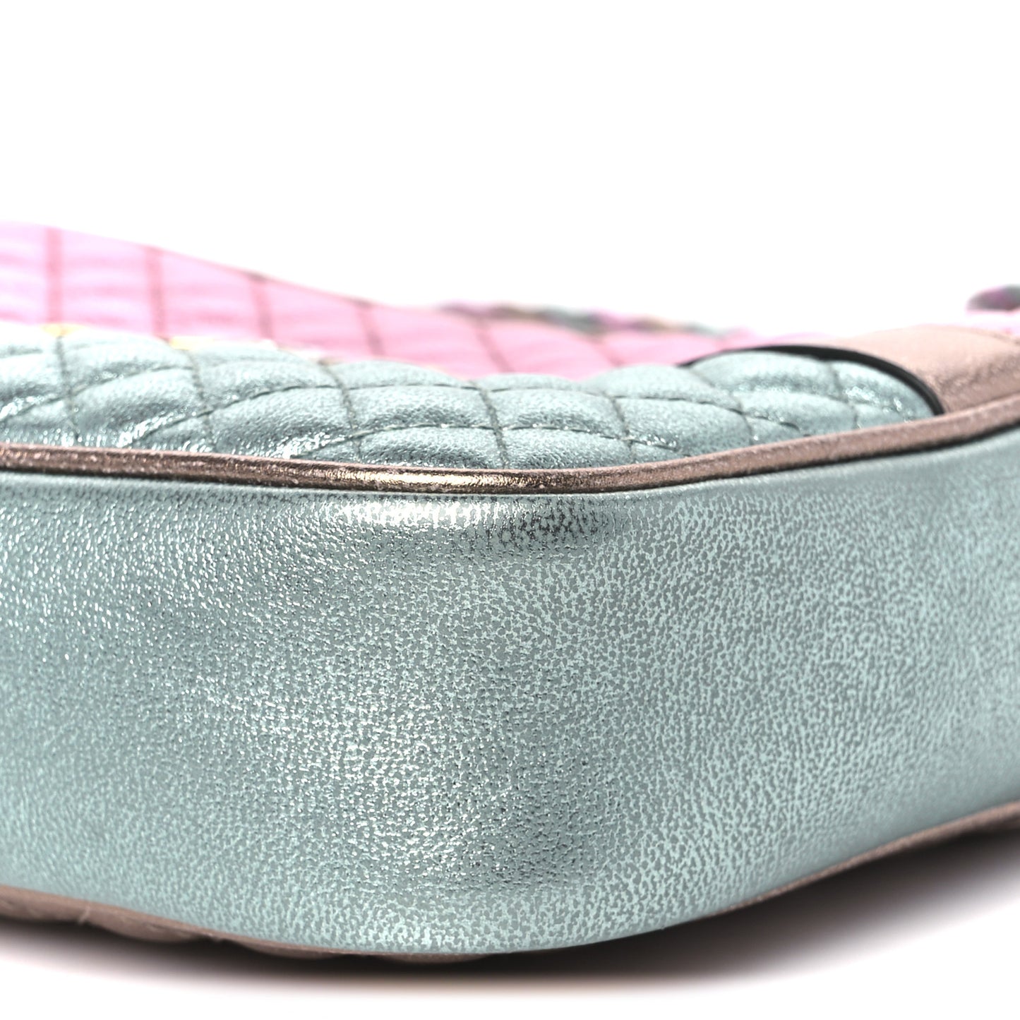 Laminated Nappa Trapuntata Small Zumi Shoulder Bag Rosa Lago Rame