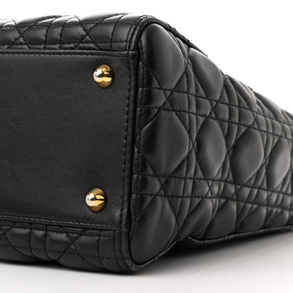 Christian Dior Lambskin Cannage Large Lady Dior Black 10 of 12