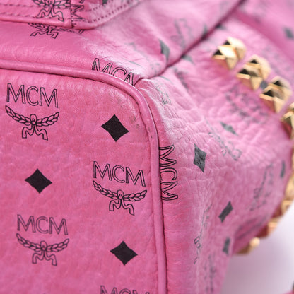 MCM Visetos Medium Side Studs Stark Backpack Pink 12 of 12