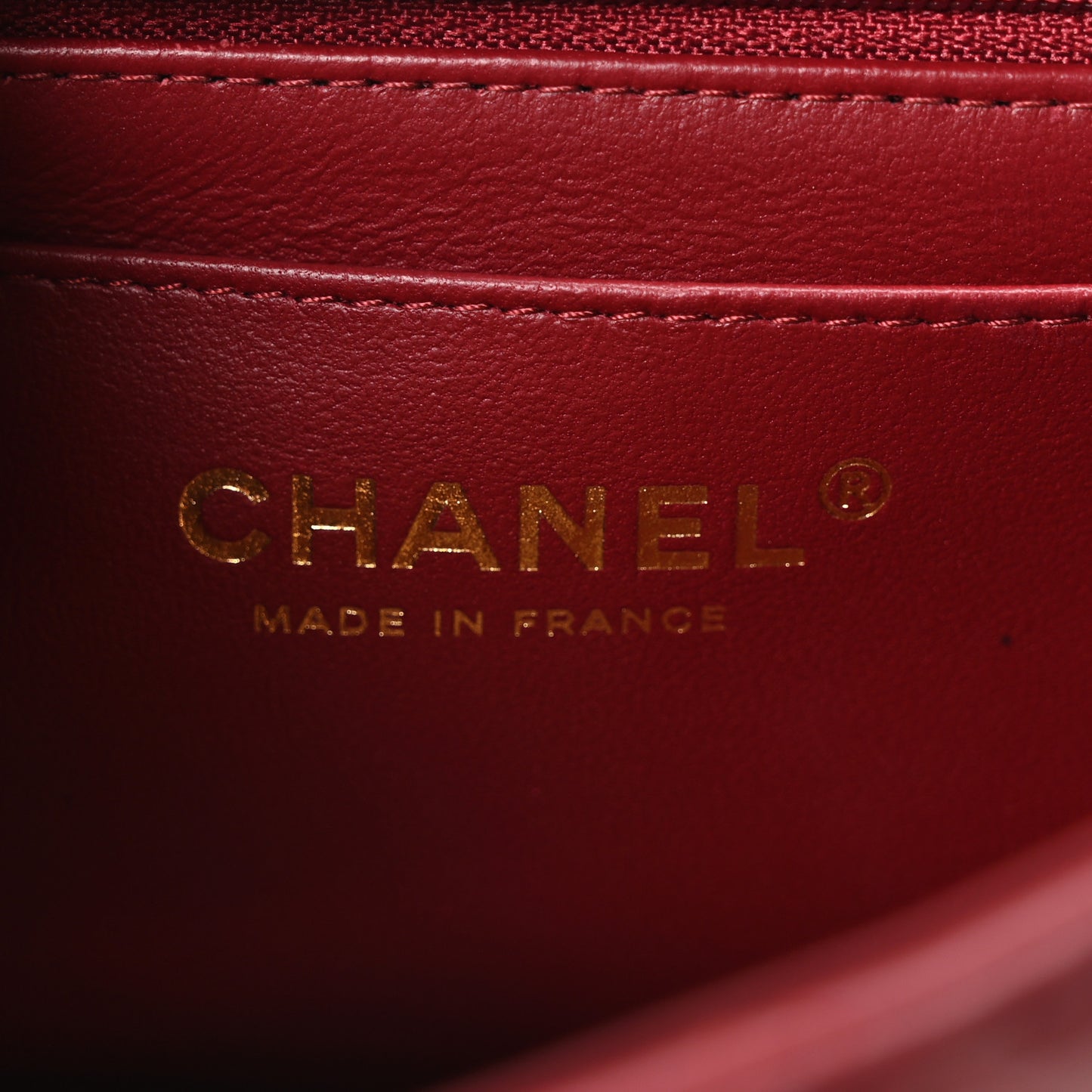 Lambskin Quilted Mini Top Handle Rectangular Flap Burgundy