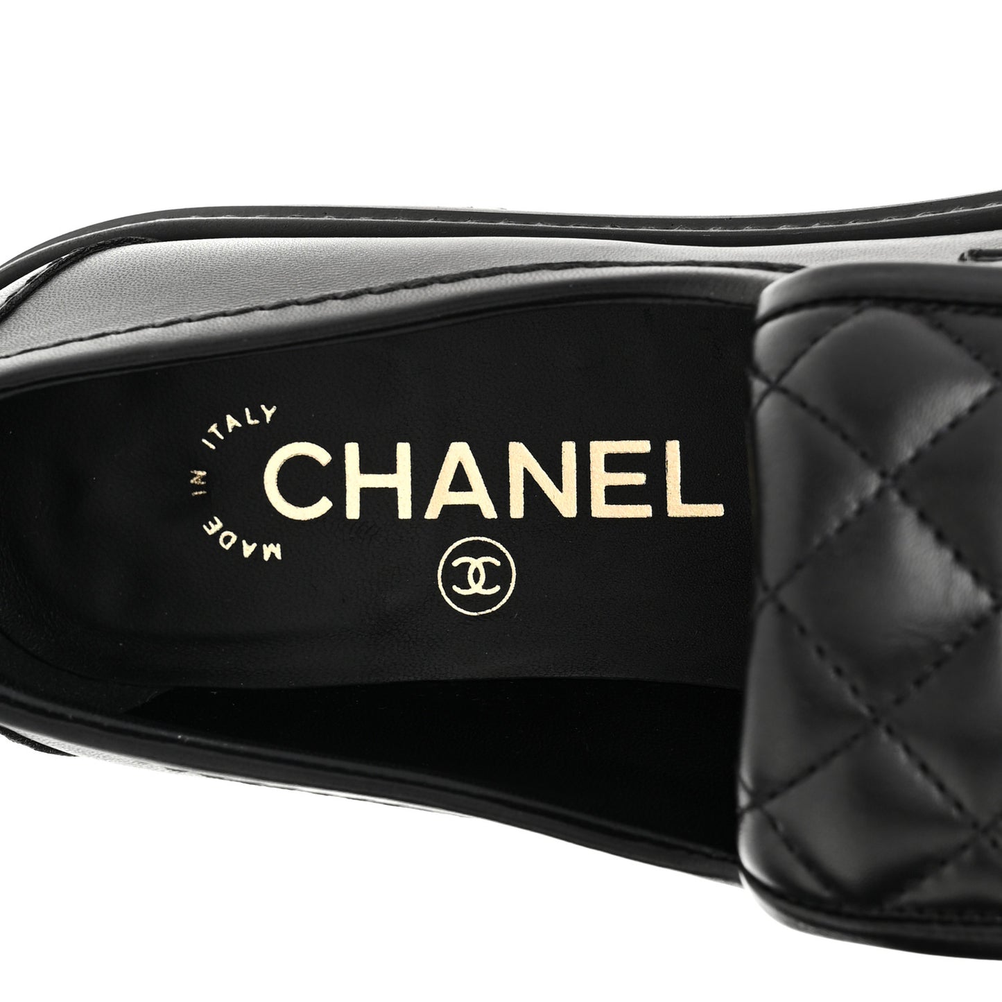 Lambskin Quilted CC Turnlock Loafers 36 Black