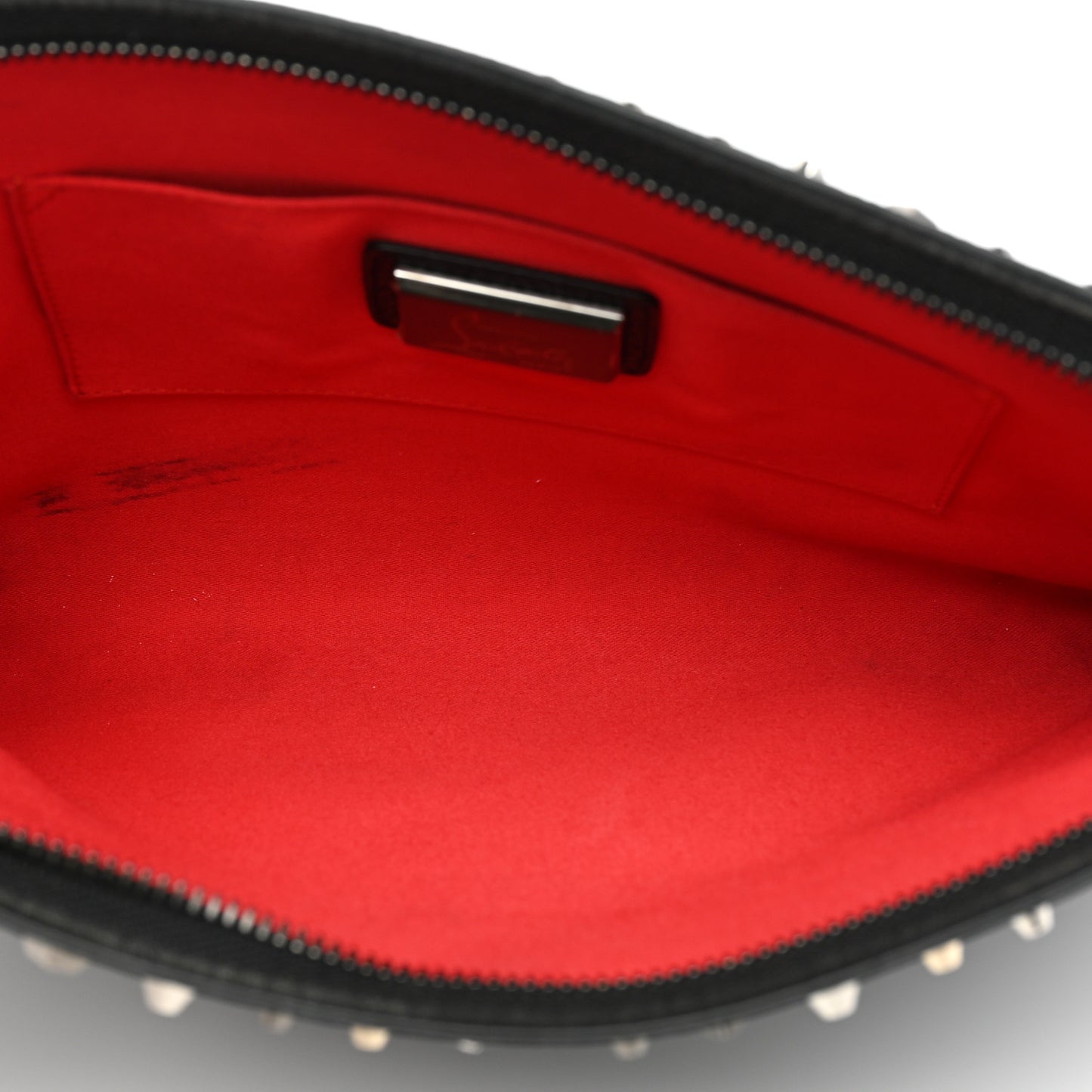 Calfskin Empire Trashmix Spike Loubiclutch Clutch Black