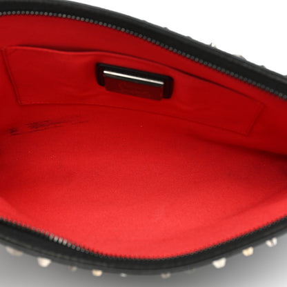Christian Louboutin Calfskin Empire Trashmix Spike Loubiclutch Clutch Black 5 of 13