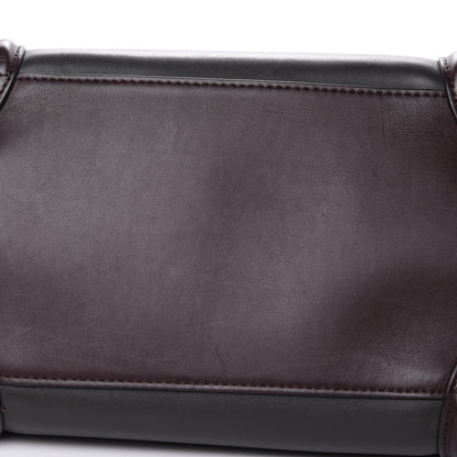 Celine Satin Calfskin Suede Mini Tri-Color Luggage Burgundy 9 of 13