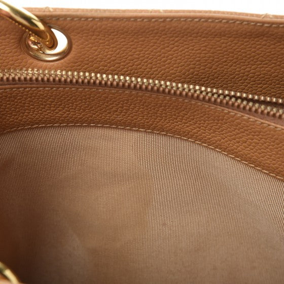 Caviar Quilted Grand Shopping Tote GST Beige