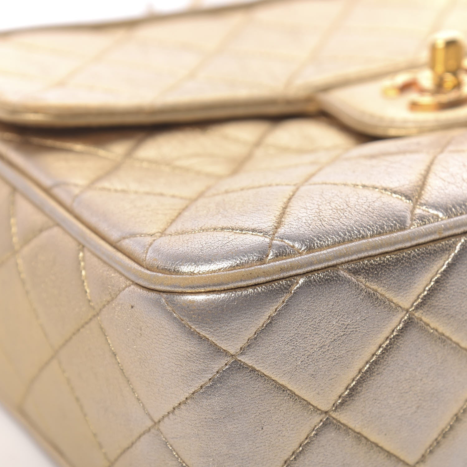 Chanel Metallic Lambskin Quilted Camera Case Gold 13 of 25