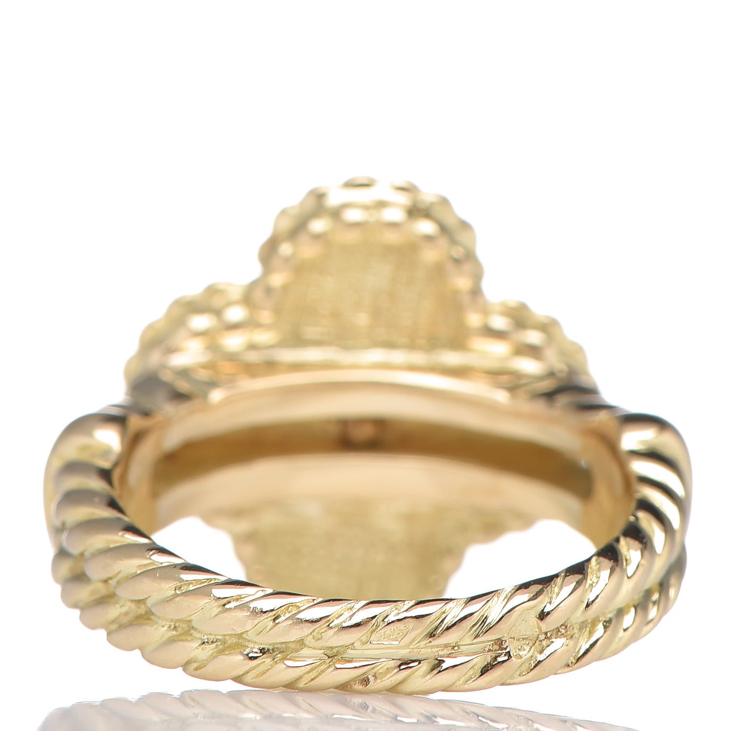 Van Cleef & Arpels 18K Yellow Gold Black Onyx Diamond Vintage Alhambra Ring 47 4 4 of 7
